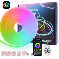 Guirlandes lumineuses de Noël pour décoration extérieure, bande LED néon étanche, commande intelligente par application WIFI, guirlande lumineuse LED néon IP68PVC pour décorations