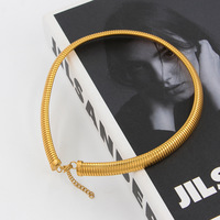 Ins populaire serpent collier ras du cou 18K plaqué or en acier inoxydable largeur élastique épais collier pour femme Hiphop bijoux