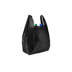 T-shirt Plastic Bags Black Plastic Bags with Handles (Plain) | Ideal for Grocery, <b>Shopping</b>, Food Take Out/To Go, <b>Small</b> Business - Product Image 1