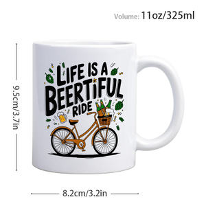 Tasse à café en céramique de qualité 3a de 11 <span class=keywords><strong>oz</strong></span>, motif humoristique de marque Diytree "La vie est un beau <span class=keywords><strong>voyage</strong></span>" pour anniversaire de bureau à la maison - Product Image 2