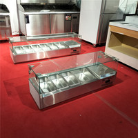 Réfrigérateur à pizza, comptoir commercial, station de préparation de sandwichs, table de préparation, table à salades, table à sandwichs en acier inoxydable