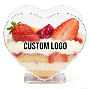 Gobelets en plastique PP en forme de cœur, 9 oz, diamètre 90 mm, jetables, qualité alimentaire, impression UV, pour sauces, usage en cuisine - Product Image 1