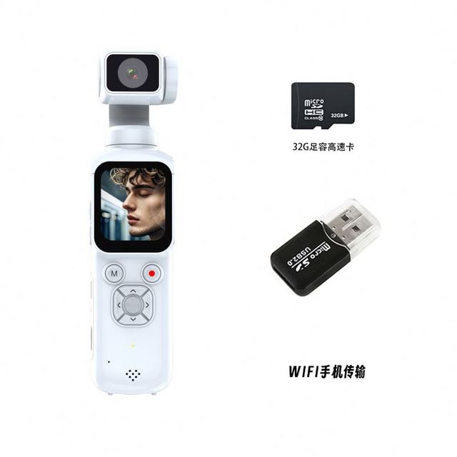 4K Vlogging Camera Action Rotating Pocket Body Cam with Audio Video Handheld Stabilization Touch Screen Camcorder for Travel