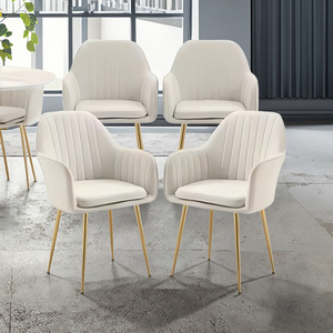 Sedie <span class=keywords><strong>da</strong></span> <span class=keywords><strong>Pranzo</strong></span> Scontate di Alta Qualità, Colorate per Arredo Casa, Design Moderno con Gambe in Metallo e Rivestimento in Velluto - Product Image 1