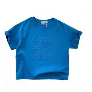 Custom Printing Solid Color Unisex Kids Top Clothes Cotton Comfortable Girls Boys Short Sleeve T Shirt - Product Image 6