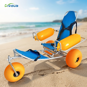 Fauteuil roulant de plage en aluminium à 3 roues, manuel, grandes roues tout-terrain, pour adultes, utilisation extérieure - Product Image 1