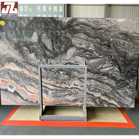 Dalle de pierre naturelle en marbre gris vague Grand carrelage mural poli pour salle de bain Villa Table à manger pour escaliers et marches