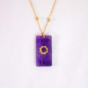 Collar Personalizado de Acero Inoxidable de Alta Calidad, Nuevo Colgante Cuadrado Grueso con Piedra Natural Grande, Accesorio Transfronterizo - Product Image 6