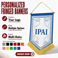 Fanion triangulaire durable avec pompon, vente en gros, taille personnalisée, matériau, décoration suspendue pour célébrations extérieures, drapeau