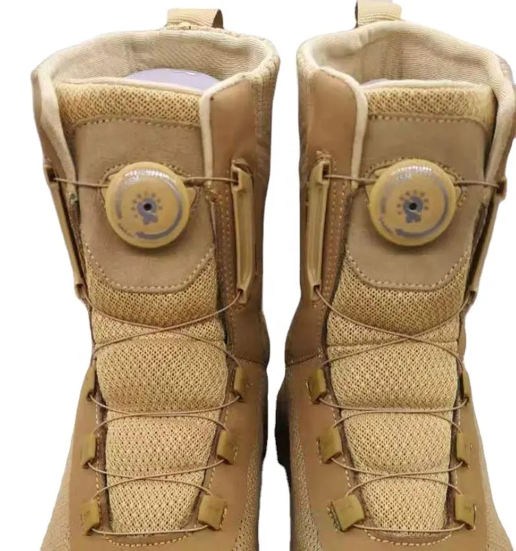 Botas tácticas de entrenamiento para hombre, suela de cuero de ante, color caqui, Beige, para el desierto, para clima cálido