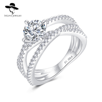 Bague en diamant Moissanite classique en argent sterling 925 pour femmes filles fêtes-livraison directe disponible