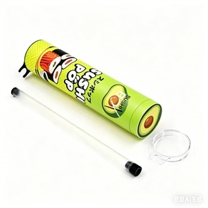 Tube en carton cylindrique minimaliste personnalisé avec logo, pour sushi, de qualité alimentaire, antiadhésif, biodégradable, écologique, avec système push-pop - Product Image 1