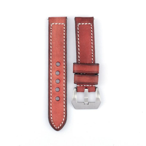 Handcrafted Retro <b>Vegetable</b> Tanned Genuine Leather Watch Strap Vintage Oil Wax Watch Band Heavy Duty <b>Brushed</b> Pin Buckle 20-22mm - Product Image 5