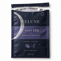 Sachet personnalisé imprimé en feuille d'argent avec encoche de déchirement pour l'emballage d'aliments pour animaux de compagnie et de mélanges de boissons au magnésium, qualité alimentaire