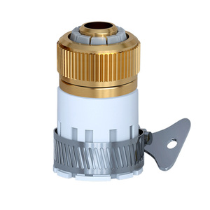 Guoma Ruixiang Copper Pipe Connector 11-14mm <b>Clamp</b> Locking For Garden Car Wash Water Hose <b>Quick</b> Connect Brass Forging - Product Image 2