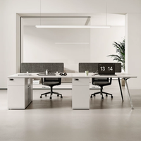 Nouvel ensemble de bureaux modulaires modernes pour personnel de bureau, conçu pour plusieurs personnes, avec écrans de confidentialité et mobilier