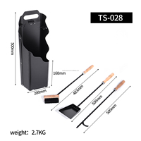 Ensemble d'outils de poêle OEM 4 pièces avec manche en bois, accessoires pour foyer