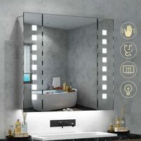 Armoire murale moderne en MDF sur mesure avec miroir de coiffeuse LED en acier inoxydable pour la décoration de la maison intelligente pour les hôtels-Vente en gros