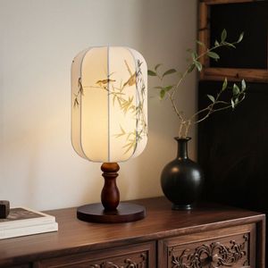 Nueva lámpara de mesa de estilo chino E27 con control de interruptor LED para sala de estar, dormitorio, estudio - Product Image 1