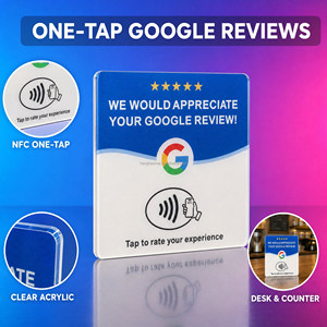 NFC Google Review Sign Tap to Rate Acrylic Desk Sign 5 Star Review Request Card Stand for Restaurant Cafe Retail Counter - Product Image 5