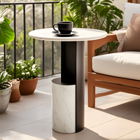 Table console minimaliste italienne en pierre naturelle, table d'appoint moderne pour entrée, canapé ou chevet