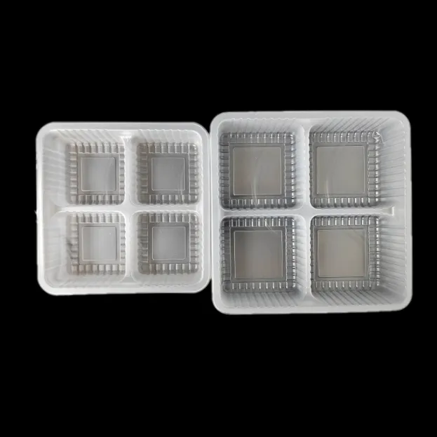 カスタムPET PP使い捨てプラスチッククリア23 4 56コンパートメントケーキマフィンプディングモチ包装トレイ