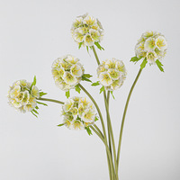 Fleur artificielle de Scabiosa blanche en soie de haute qualité, style européen, faite à la main, pour la maison, les mariages, les remises de diplômes et Thanksgiving