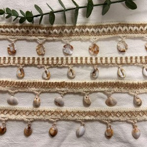 Dây ruy băng cotton thủ công phong cách Bohemian, viền ren hạt cườm, dùng trang trí quần áo, túi xách, giày dép, đồ gia dụng, kiểu xương cá, họa tiết vỏ sò - Product Image 3