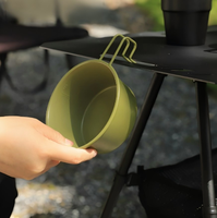 Table de camping IGT multifonctionnelle portable en aluminium pliable et réglable, bureau tactique d'extérieur avec rangement en maille pour barbecue