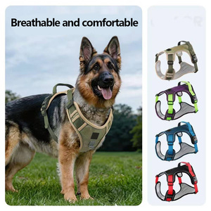 Adjustable Breathable Padded Reflective Dog <b>Harness</b> Vest Medium Size Purple Green Nylon Buckle Closure - Product Image 5