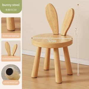 Nouvelle chaise en bois massif pour tout-petits, design mignon en forme d'oreilles de lapin, chaises solides pour la salle de classe, chaises de repas pour enfants de <span class=keywords><strong>maternelle</strong></span> - Product Image 2