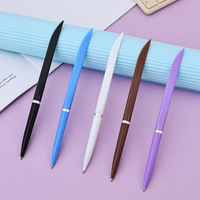 Bolígrafo Creativo Azul de 0.5mm con Diseño Plano de Cuchilla, Bolígrafos Promocionales de Plástico con Punta Redonda al por Mayor para Oficina