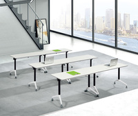 Tables et chaises de conférence pliantes mobiles pour institutions de formation, combinaison modulable en longue bande pour événements, apprentissage et bureau