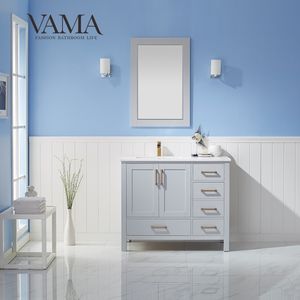 VAMA <span class=keywords><strong>42</strong></span> אינץ מעודן עיצוב יהירות אמבטיה קוורץ למעלה אפור צבע משמש ארון אמבטיה קנדה שוק 785042 - Product Image 1