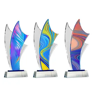 Оптовая продажа, стиль и трофей, сублимационный хрустальный стеклянный трофей, награда Для фирменного сувенира