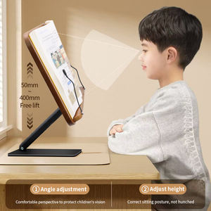 批发定制便携式木质书架，用于阅读，可折叠木质笔记本电脑支架，学校图书馆办公室批量商务用途 - Product Image 1