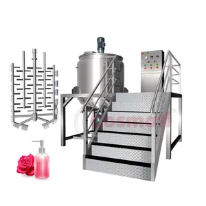 Liquid Soap Shampoo Conditioner Mixing Machine Mixer Stainless Steel Electric Heated Jacketed Stirred Tank With Homogenizer