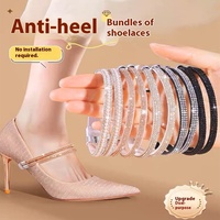 Chaussures à talons hauts bande Anti-lâche pour les femmes diamant lacets Anti-chute talon sangles ceinture perceuse élastique fixation strass ceintures
