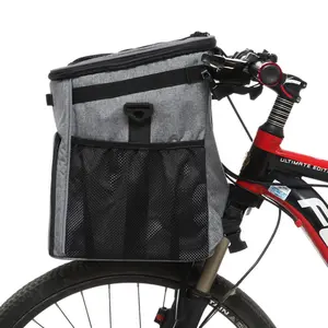 Foldable कुत्ते बाइक वाहक के लिए नरम-पक्षीय कुत्ते टोकरी बाइक सीट चिंतनशील टेप साइकिल के साथ कुत्ते बैग पालतू वाहक