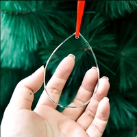 Pendentif en cristal transparent en forme de goutte, peut être utilisé pour la décoration de l'arbre de Noël ou pour l'impression et la gravure DIY