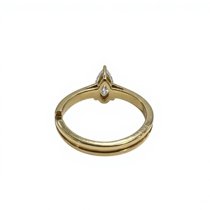Pear Cut Lab Grown <b>Diamond</b> <b>Ring</b> for Women in 18K Gold Plated Classic Design for Anniversary & Wedding - Product Image 3