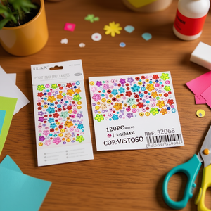 Ilan Pegatinas Brillantes 3-18mm Coloridas 120 Piezas Decoraciones para Manualidades - Product Image 2