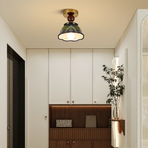 Luminaire suspendu de style vintage français E27 LED à tête unique ronde dorée pour hôtel, café, salon de thé - Product Image 2