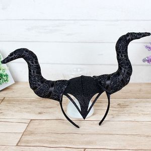 Bandeau de tête long en corne de démon pour Halloween, reine maléfique, paillettes, serre-tête, costume de cosplay, <span class=keywords><strong>accessoire</strong></span> de sorcière magique pour femmes - Product Image 4