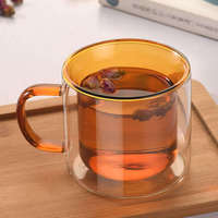 Mug de voyage en verre borosilicate à double paroi, coloré, isolé, écologique, compatible lave-vaisselle et micro-ondes