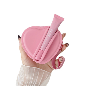 Bolsa de silicona moderna con forma de corazón para lápiz labial, brillo labial, estuche portátil para auriculares, monedero, bolsa de almacenamiento de cosméticos, personalizada - Product Image 5