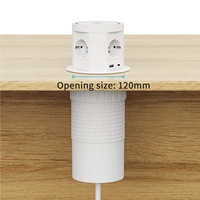 Prise de bureau escamotable 4EU avec chargeur sans fil 15W, multiprise intelligente USB Type-C pour bureau