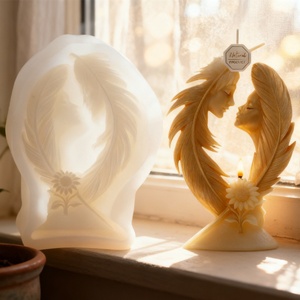 Molde de Silicona para Velas con Diseño de Pluma de Doncella de Ensueño TangChu, Adorno Creativo DIY, 3D Estéreo, Moderno y Sencillo, para Uso Familiar - Product Image 4