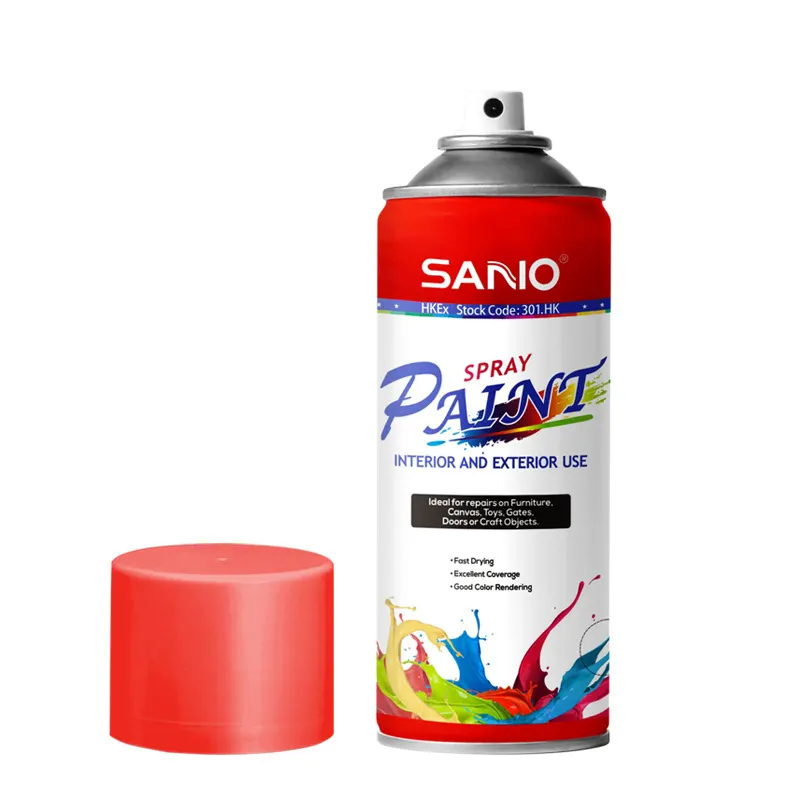 Sanvo cat semprot Aerosol 400ml, cat semprot aerosol cepat kering warna hitam kuning gratis sampel