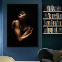 Sexy Black Nude African Woman Canvas Painting Posters and Prints Wall Art Picture for Living Room Home Decor